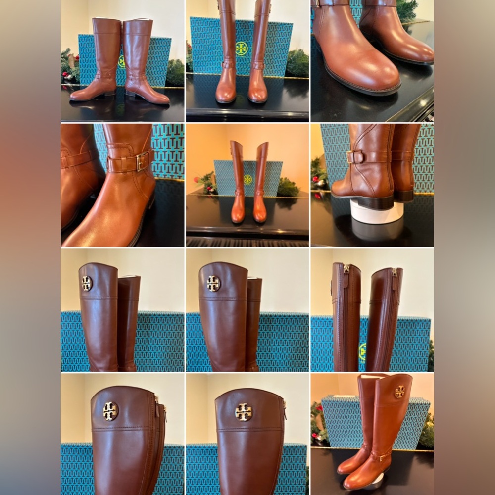 NWT luxury minimalist authentic equestrian Tory Burch 20 MM Adeline Riding Boots - Picture 13 of 17